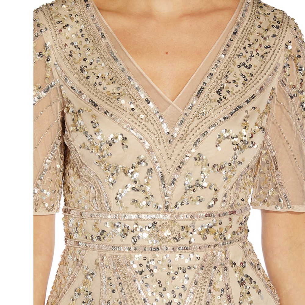 Adrianna Papell Gold Sequin Dress - Picture 1 of 3